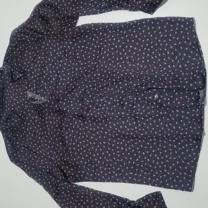 The Limited NAVY Blouse with RED Pattern L
